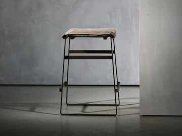 KEKKE LIVING - Sled base upholstered stool with footrest by Piet Boon - view 2